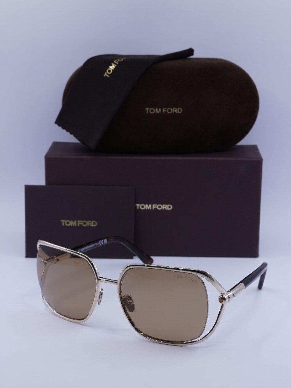 Tom Ford Goldie FT1092 28E Square Sunglasses - Shiny Rose Gold/Brown